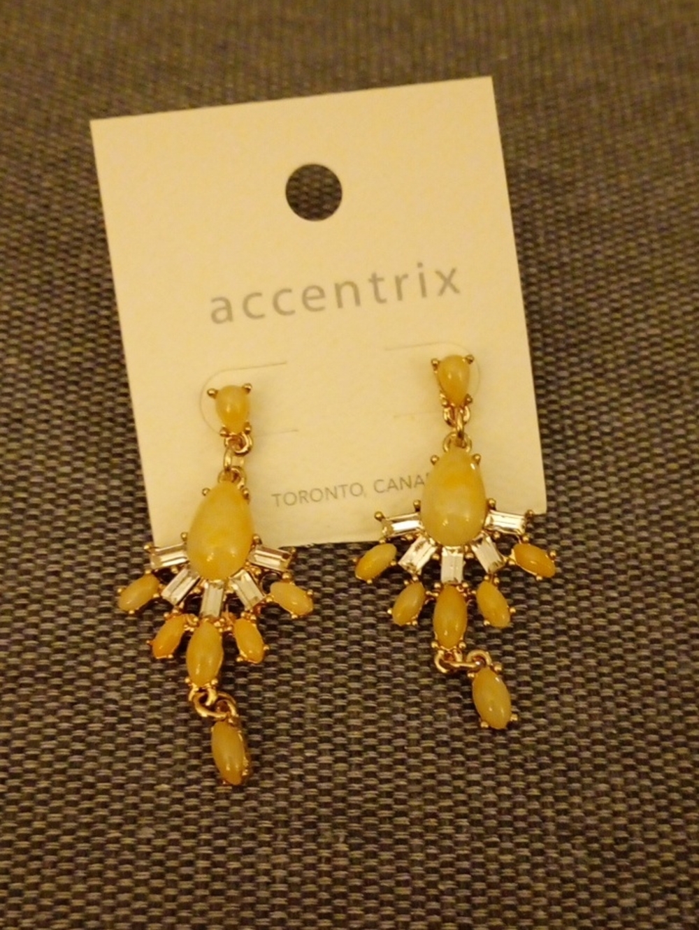 New! Yellow Teardrop Dangle Boho Earrings
